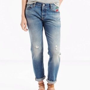 Baked Sun Cherry 501® Distressed Boyfriend Jeans